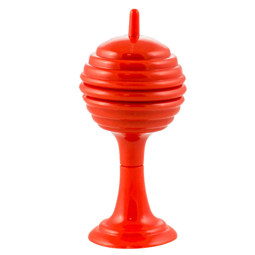 Red spiral ball magic prop on stand, Amazing Magic Ball & Vase Trick-Magic Makers Inc